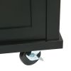 Kitchen Cart with Rubber wood Drop-Leaf Countertop ,Cabinet door internal storage racks,Kitchen Island on 5 Wheels with Storage Cabinet and 3 Drawers