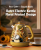 1.7L / 57.5 oz electric kettle food grade 304 stainless steel, instrument type dial thermometer flower watermark painting process fast boiling 1200W c