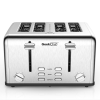 Wide Slot Multi Slice 4 pcs Toaster Dual Control Panel 1.5in4 Slots 6 Type Toast Cover Set High Lift Bar Bagel / Thaw / Cancel 3 features vintage sty