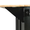 Kitchen Cart with Rubber wood Drop-Leaf Countertop ,Cabinet door internal storage racks,Kitchen Island on 5 Wheels with Storage Cabinet and 3 Drawers