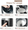 300ml milk heater 450W electric milk foam, cold sparkling chocolate mixer, cold / hot latte cappuccino 360¬∞, rotating base removable hot and cold foa