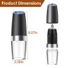 2Pcs Gravity Sensing Salt and Pepper Grinder Automatic Electric Salt Mill Grinder With Built-in LED Lights Adjustable Coarseness One Hand Operation Ba
