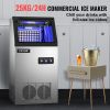 VEVOR Commercial Ice Maker Machine, 100lbs/24h Stainless Steel Under Counter Ice Maker with 22lbs Storage Bin, 4x8 Cubes Ready in 15 Mins, Water Filte