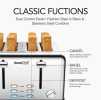 Wide Slot Multi Slice 4 pcs Toaster Dual Control Panel 1.5in4 Slots 6 Type Toast Cover Set High Lift Bar Bagel / Thaw / Cancel 3 features vintage sty