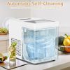 Countertop Ice Maker, 9Pcs/6Mins, 36Lbs/24Hrs, Self-Cleaning Ice Machine with 2 Ice Scoop and Basket, One-Click Operation 2 Sizes of Bullet Ice, Porta