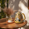 1.7L / 57.5 oz electric kettle food grade 304 stainless steel, instrument type dial thermometer flower watermark painting process fast boiling 1200W c
