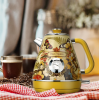 1.7L / 57.5 oz electric kettle food grade 304 stainless steel, instrument type dial thermometer flower watermark painting process fast boiling 1200W c
