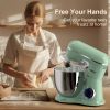 3-IN-1 Electric Stand Mixer, 660W 10-Speed With Pulse Button, Attachments include 6.5QT Bowl, Dough Hook, Beater, Whisk for Most Home Cooks, Agave Gre