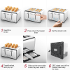 Wide Slot Multi Slice 4 pcs Toaster Dual Control Panel 1.5in4 Slots 6 Type Toast Cover Set High Lift Bar Bagel / Thaw / Cancel 3 features vintage sty