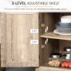 Farmhouse Sideboard Buffet Cabinet, Wooden Accent Cabinet, Kitchen Cabinet with Drawer and Adjustable Shelf, Oak
