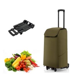 Household Commercial Foldable Multi-Usage Heavy-Duty Utility Grocery Cart (Type: Grocery Cart, Color: Green)