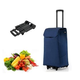 Household Commercial Foldable Multi-Usage Heavy-Duty Utility Grocery Cart (Type: Grocery Cart, Color: Blue)