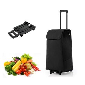 Household Commercial Foldable Multi-Usage Heavy-Duty Utility Grocery Cart (Type: Grocery Cart, Color: Black)