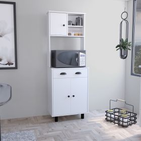 Salem Kitchen Pantry with 2 Cabinets, 2 Open Shelves, and Drawer (Color: as Pic)
