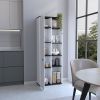 Hoyt Kitchen Pantry Storage Cabinet With and Five Interior and Exterior Shelves
