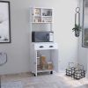 Salem Kitchen Pantry with 2 Cabinets, 2 Open Shelves, and Drawer